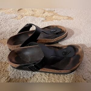 Birkenstock Sandals Womens Gizeh Birko-Flor Flip Flop Flats Black Approx 9 - 9.5